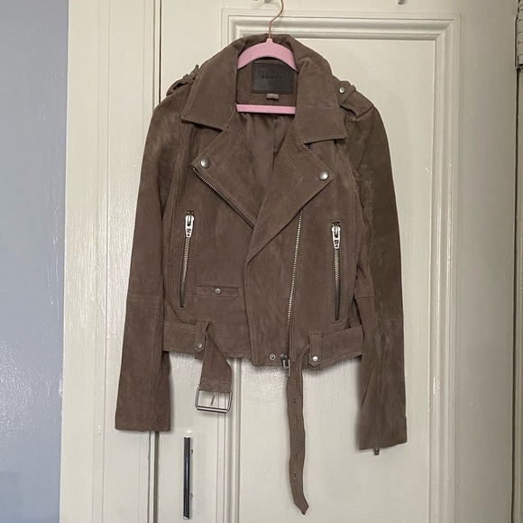 Women’s Tan Blank NYC Leather Moto Jacket, XSP - Picture 1 of 5